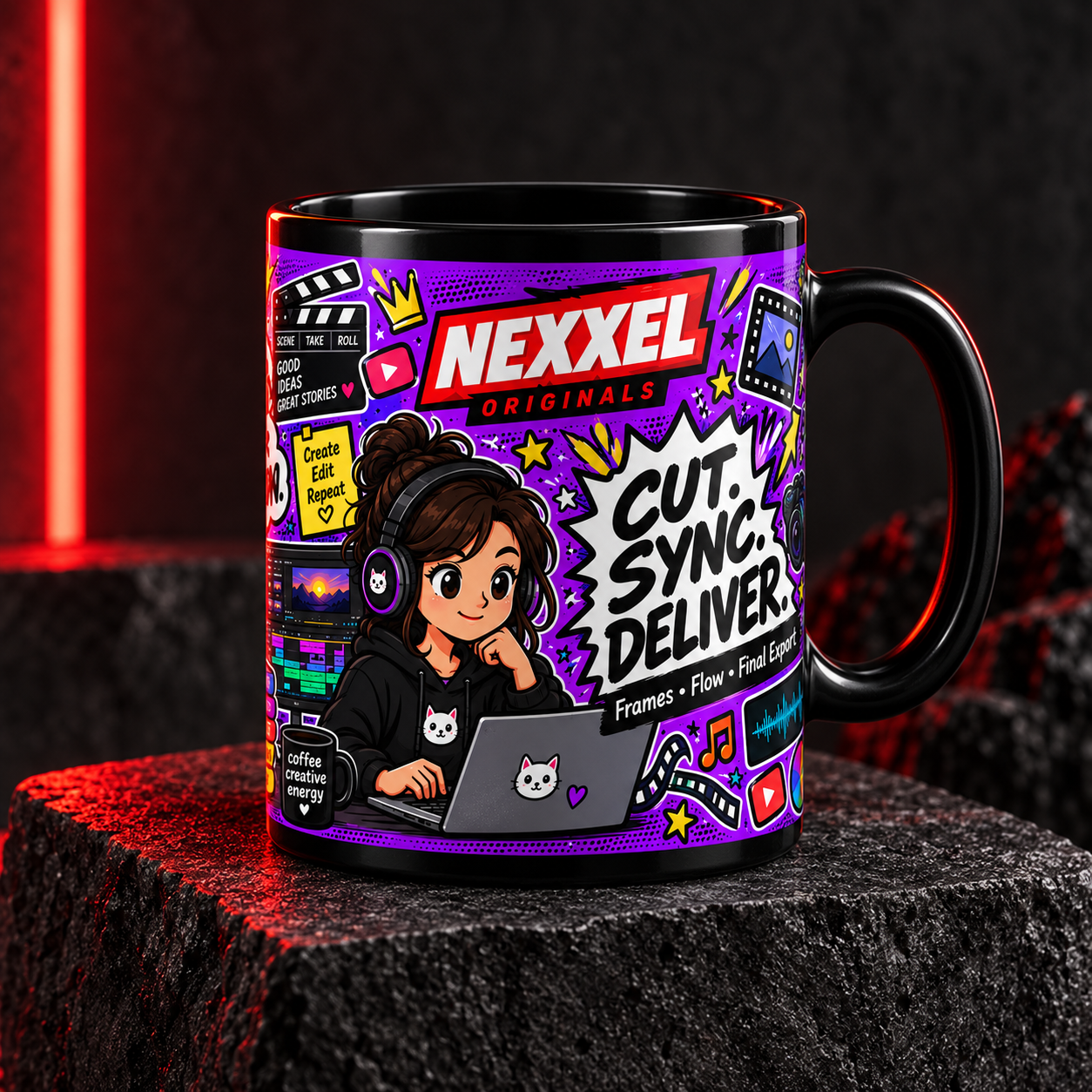 Cut. Sync. Deliver. Mug